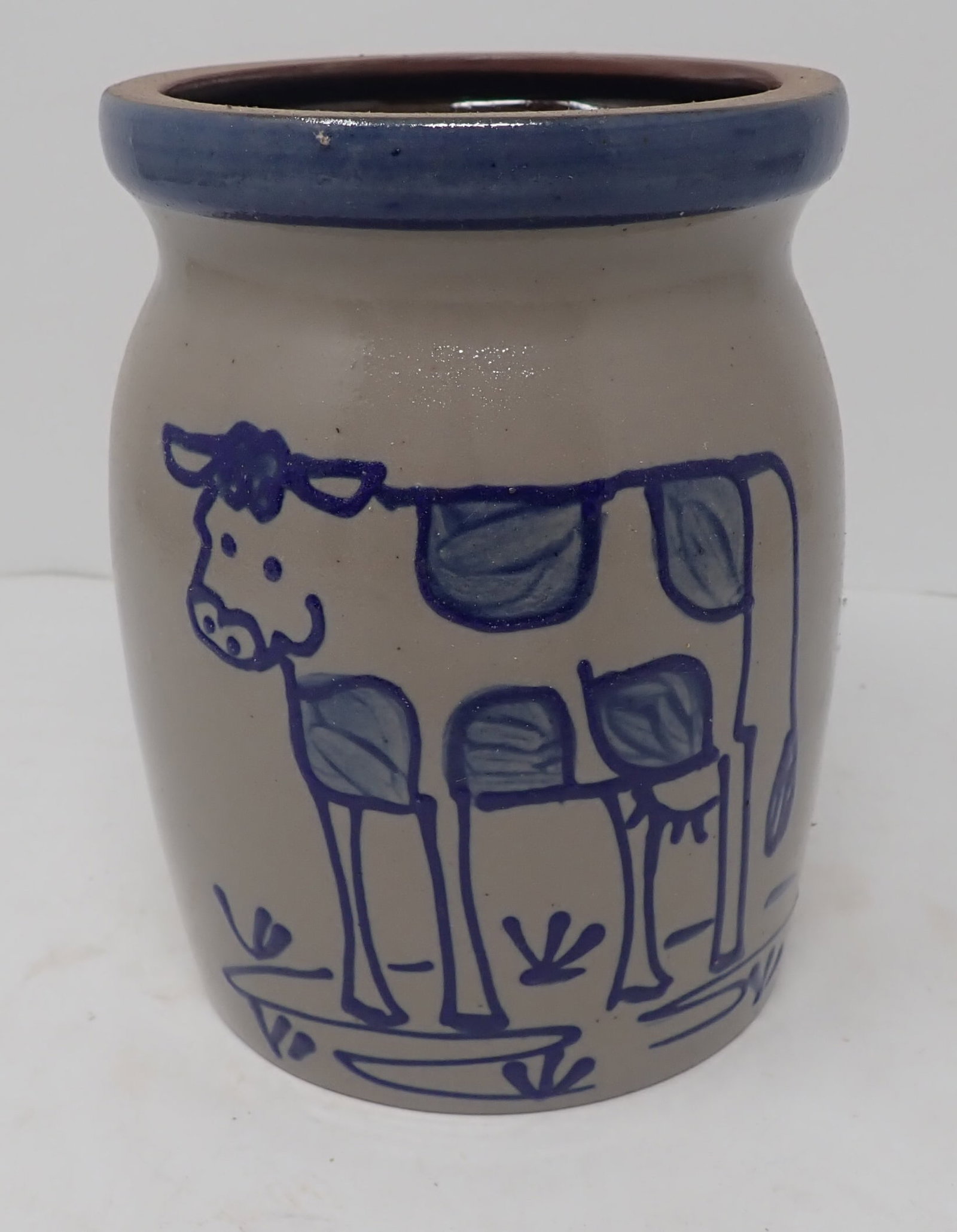 1998 BBP Pottery Cow Preserve Jar: Approx 4" in diameter and 5 1/2" tall. Shipping available