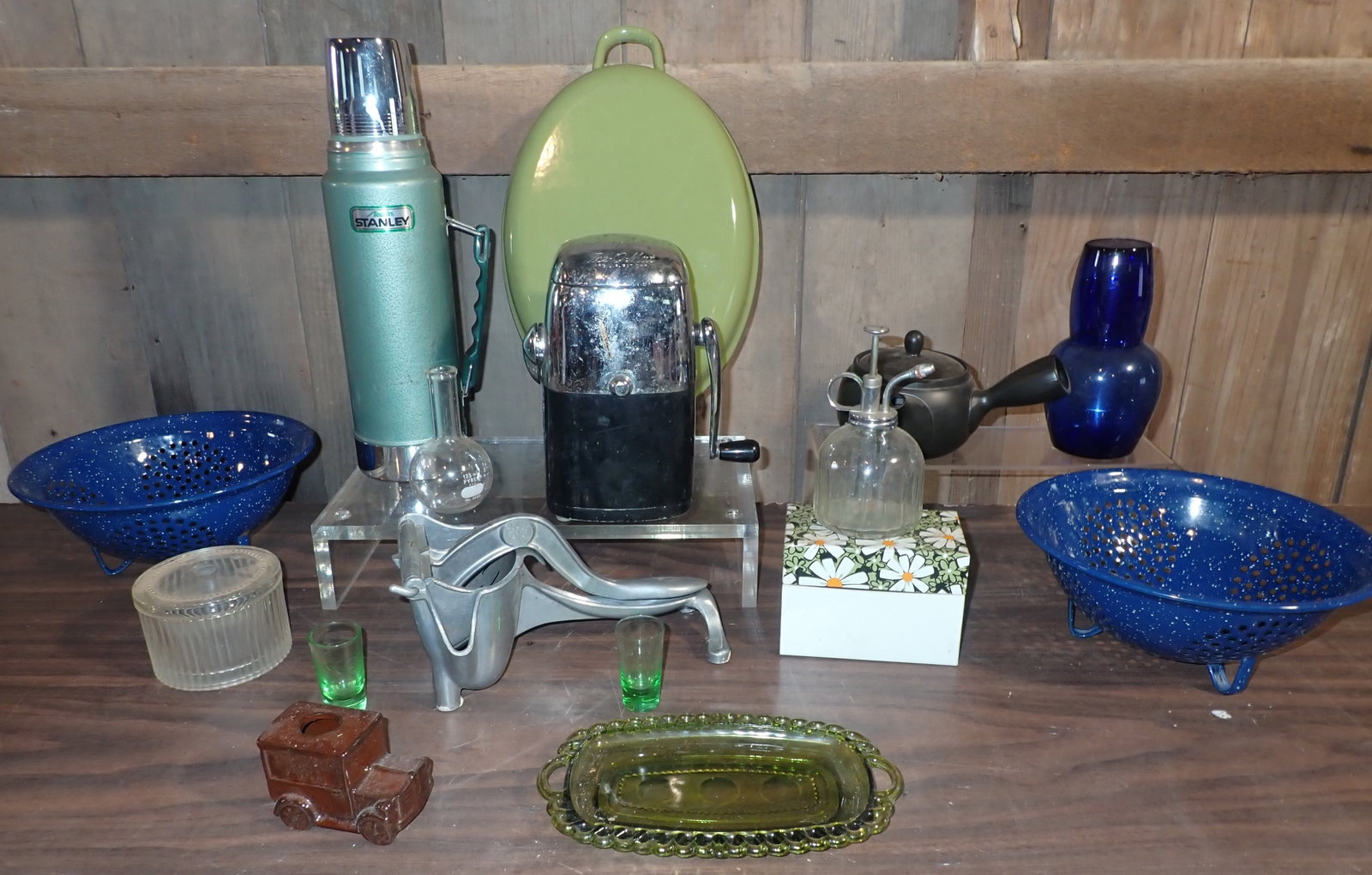 Ice-O-Mat, Strainers, Stanley Thermos, Pyrex Flask, & Misc: NO in house shipping !