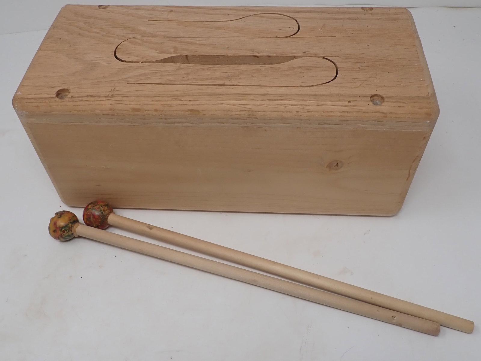 Wooden Tongue Drum: Apprx 5" x 11 1/2" x 5 1/8". Shipping available