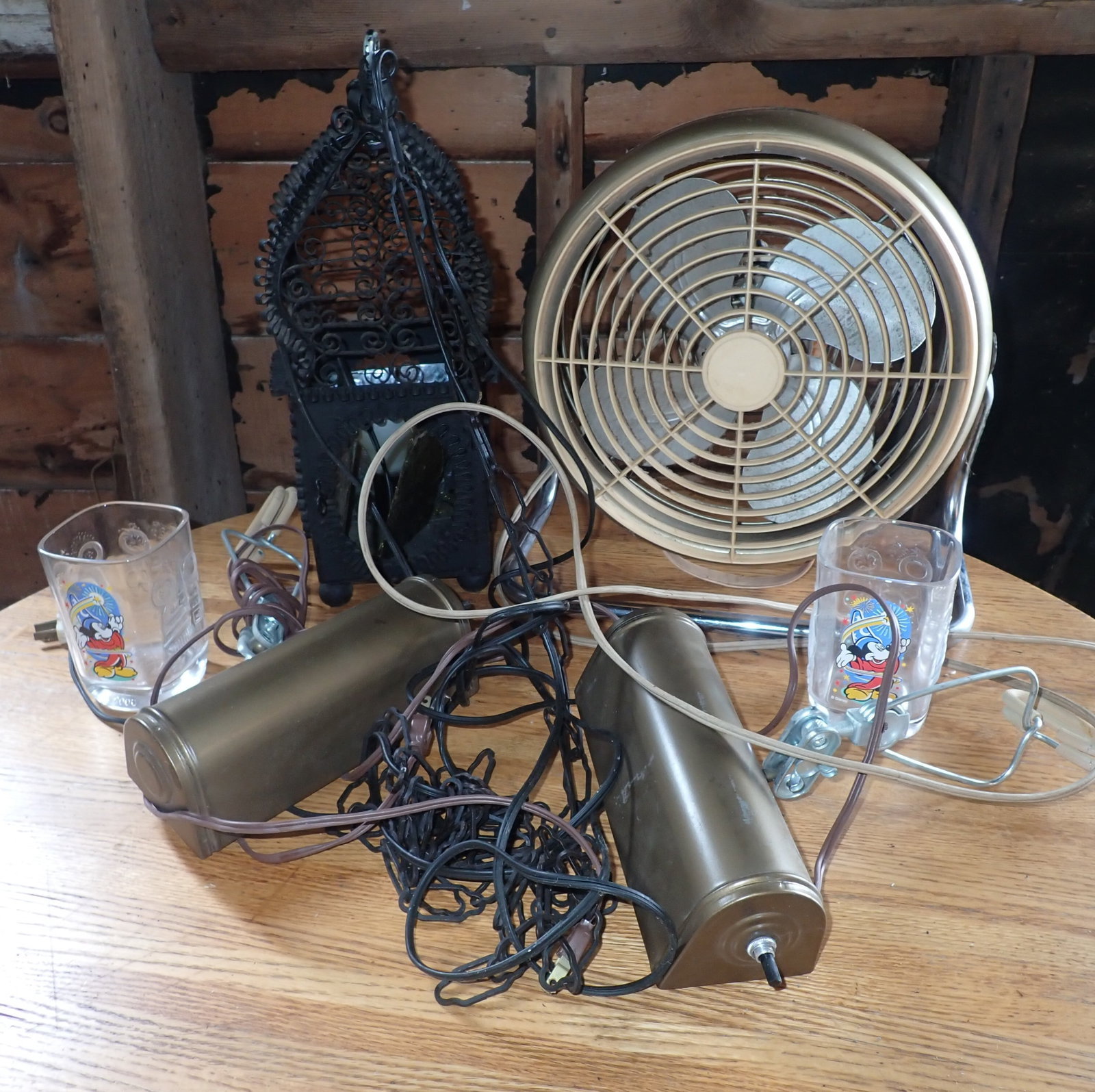Hanging & Clip on Lights, Fan, Disney Glasses: Fan is apprx 11 1/2" in diameter. NO in house shipping !