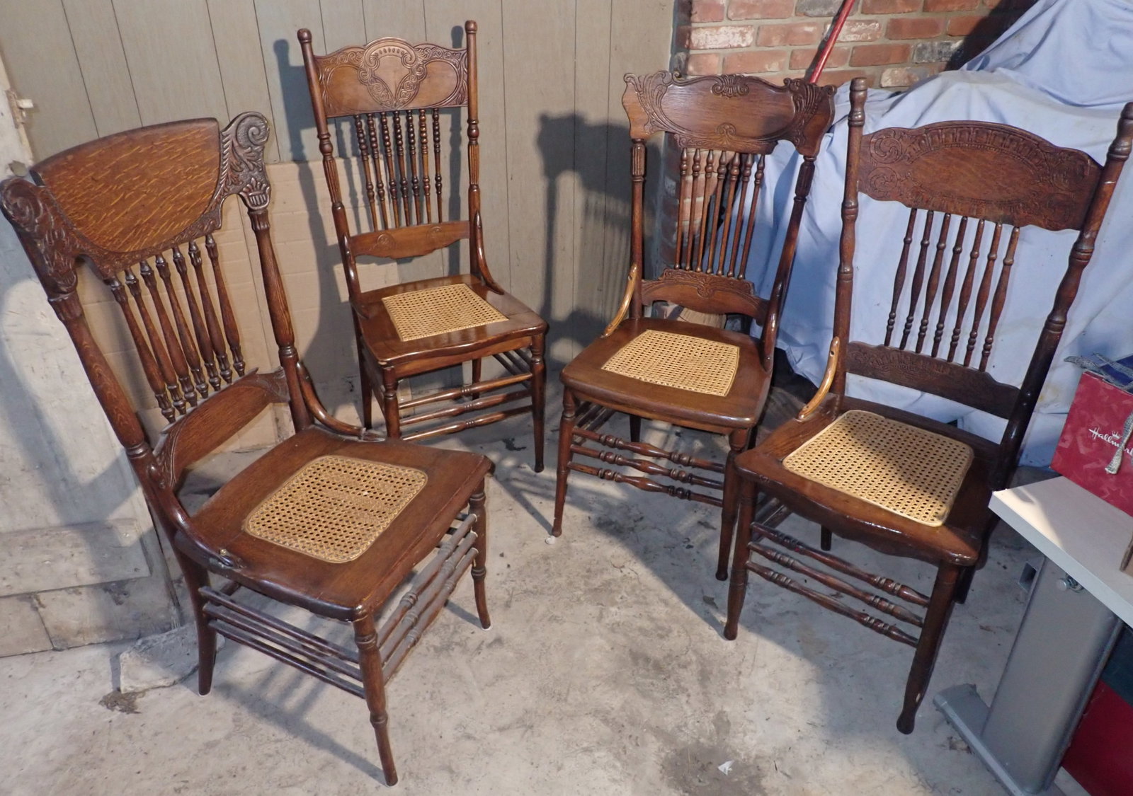 4 Pressed Back Chairs