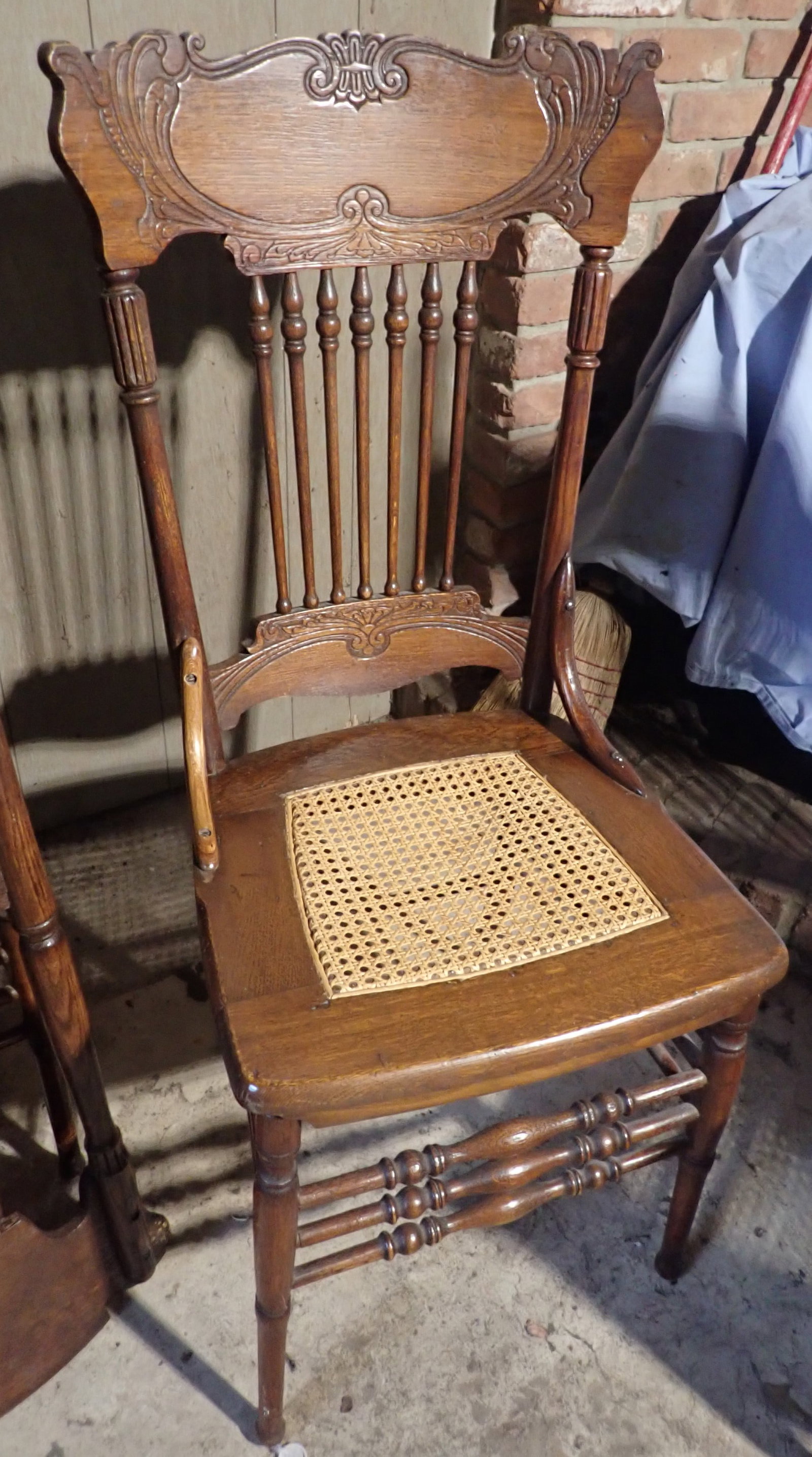 4 Pressed Back Chairs - 5