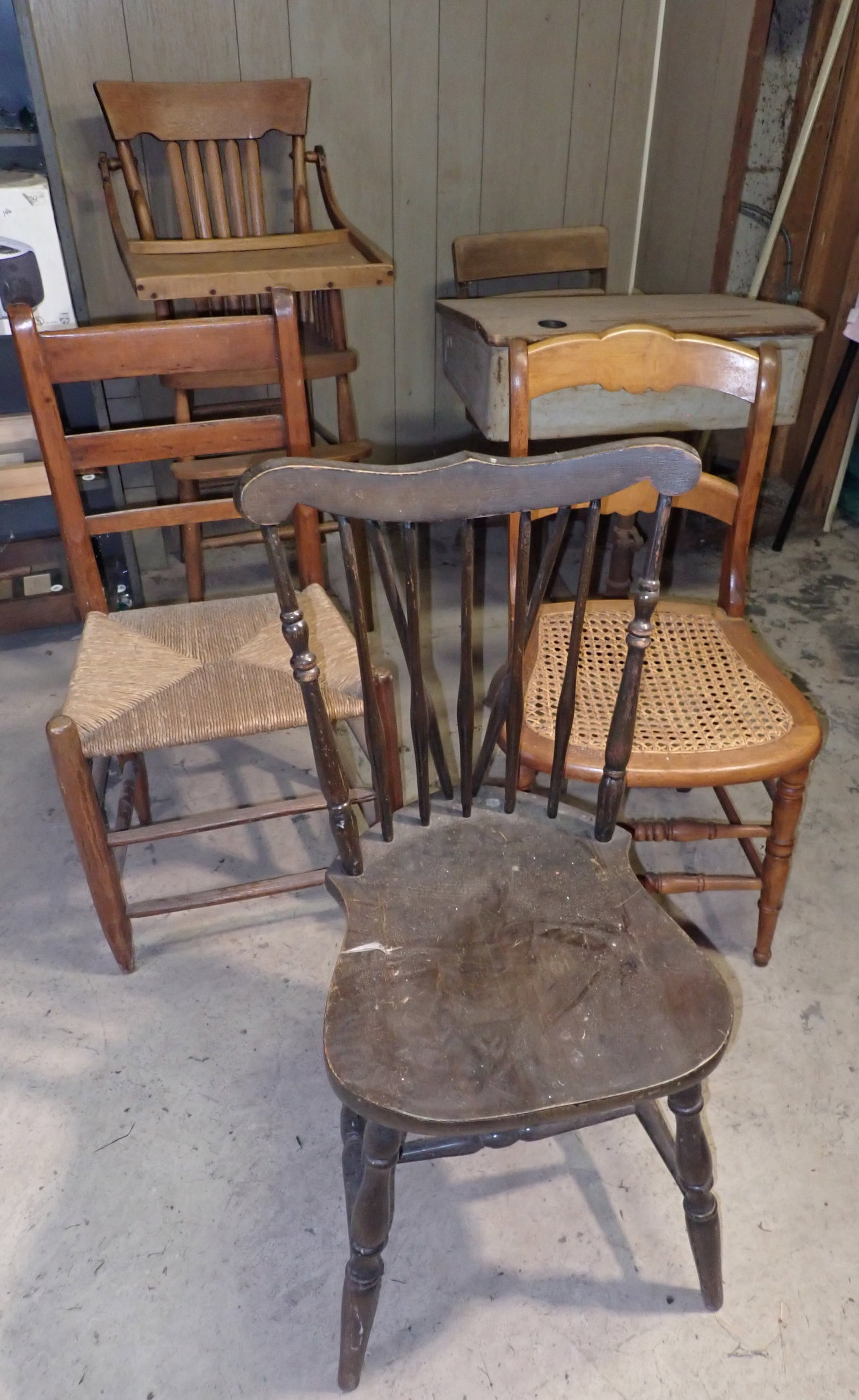 High Chair, School Desk , & Side Chairs (1 of 5)