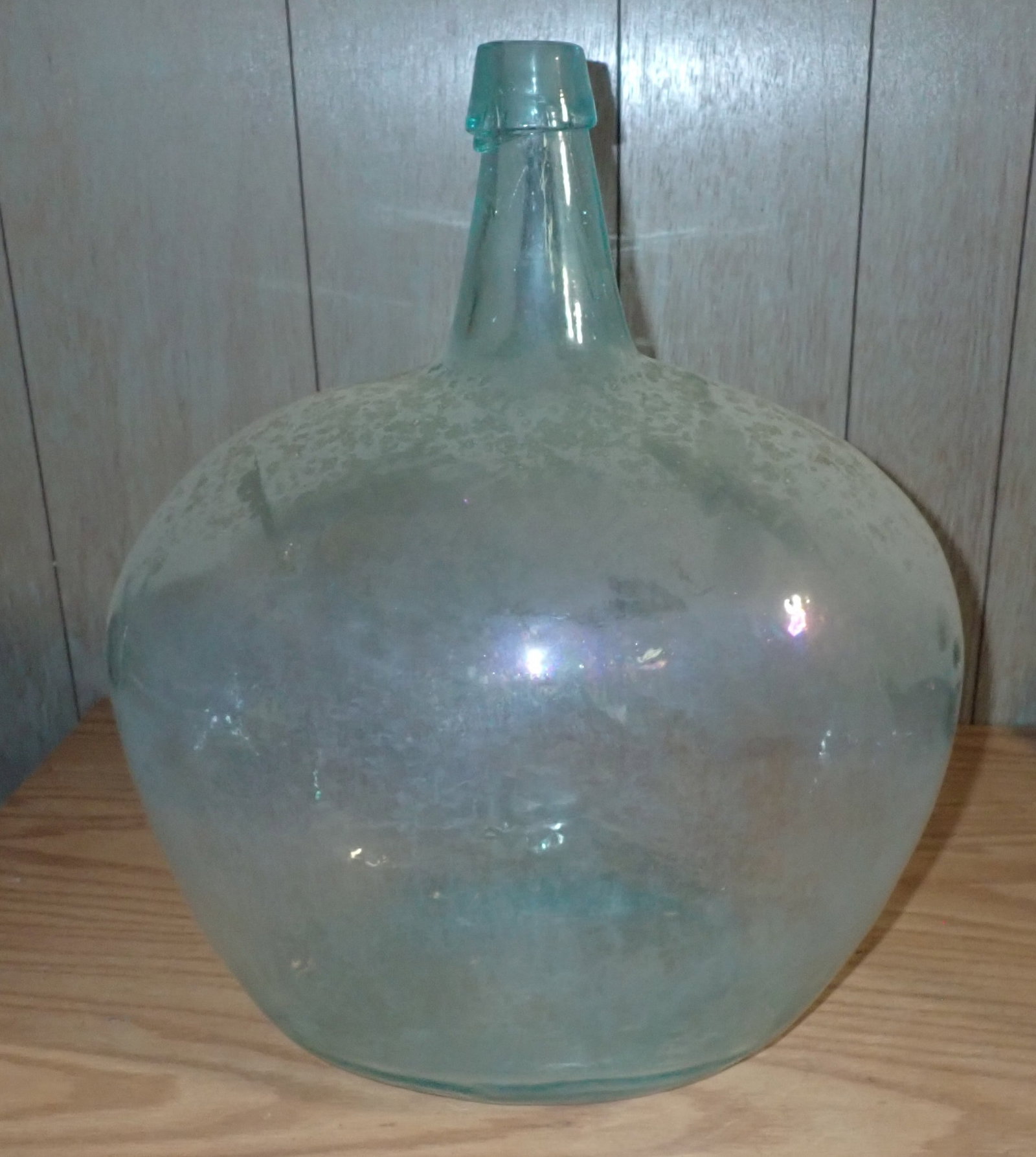 Glass Demijohn Bottle: Apprx 10" x 15" x 17 1/2" tall. Shipping available ($20 handling charge, plus postage)
