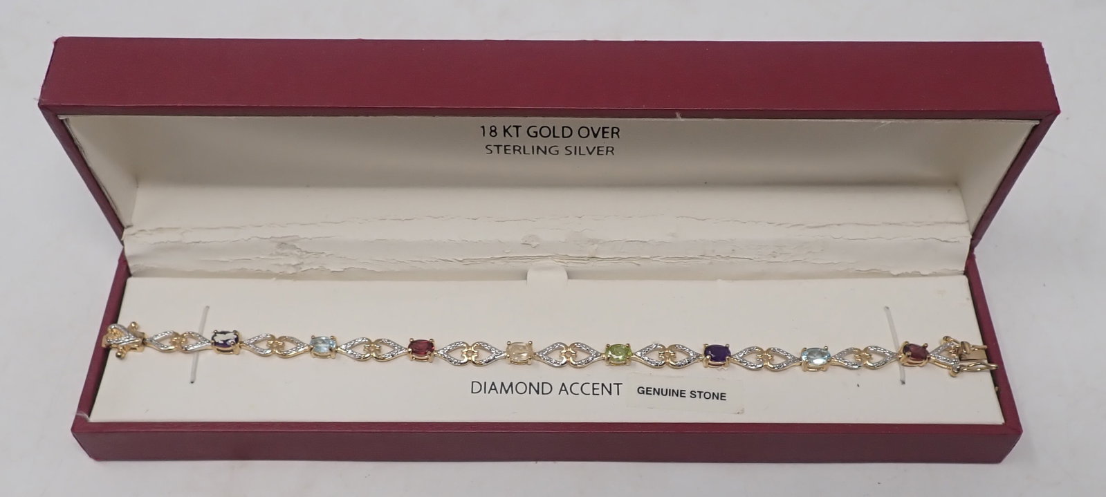 18k Gold over Sterling Silver Bracelet: Apprx 7 3/4" long. Weighs apprx 4.63 dwt - Shipping available