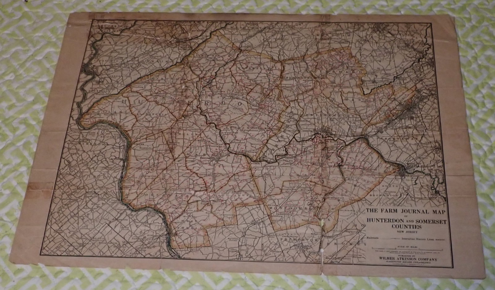 1914 Farm Journal Hunterdon & Somerset County Map (1 of 7)