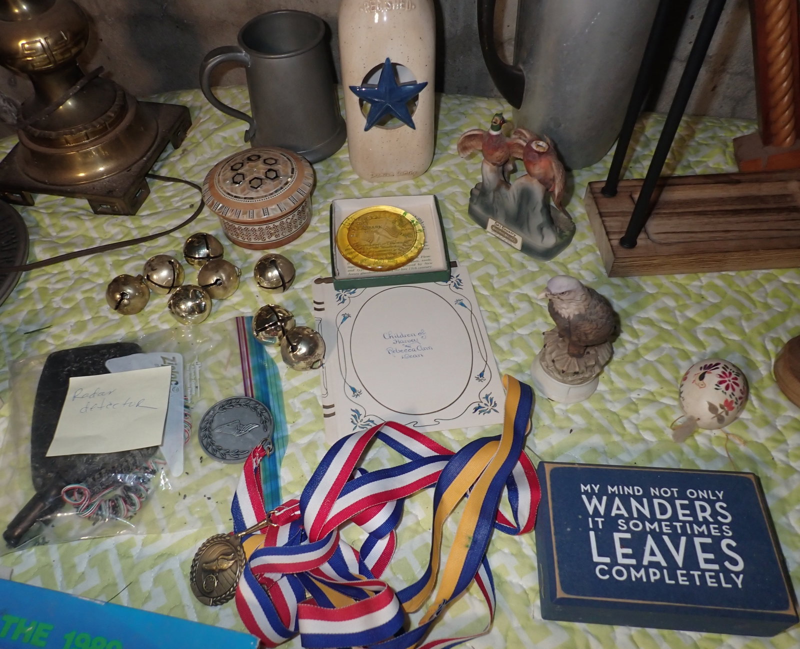 Brass Table Lamp & Misc Items - 4