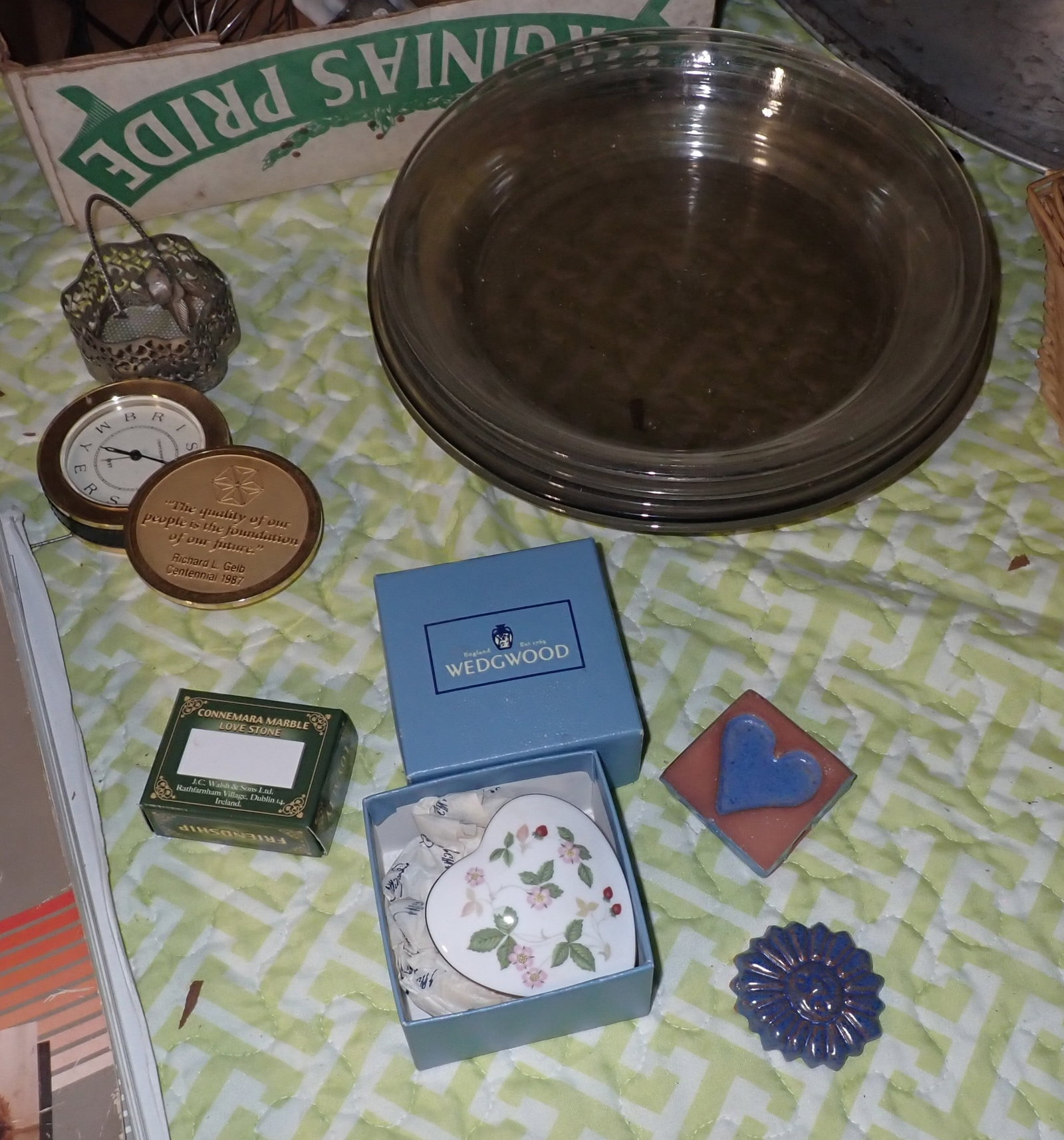 Brass Table Lamp & Misc Items - 9