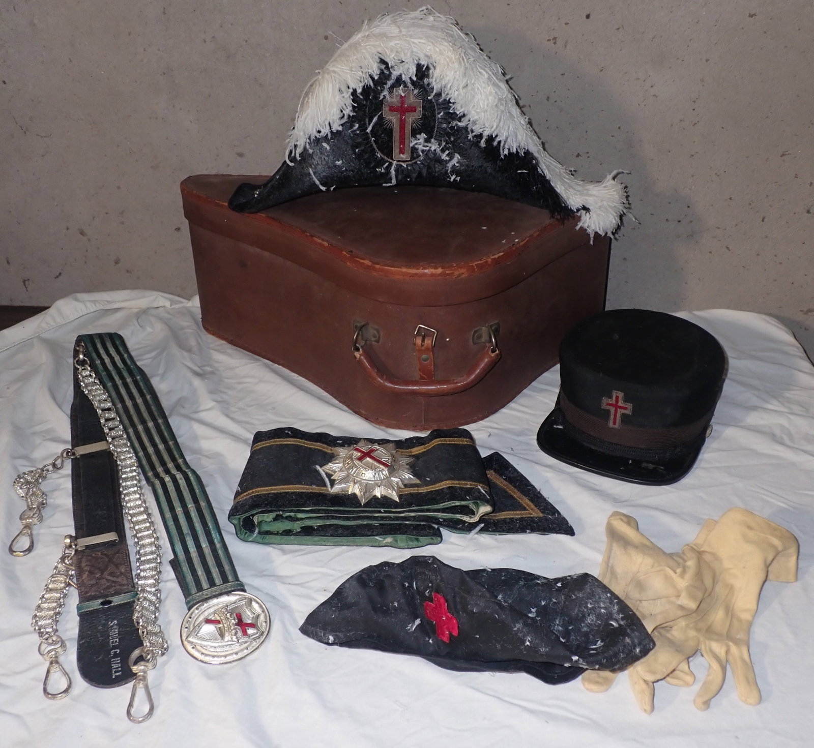 Masonic Knights of Templar Bicorne Hat, Sash, Belt, & Misc: Shipping available