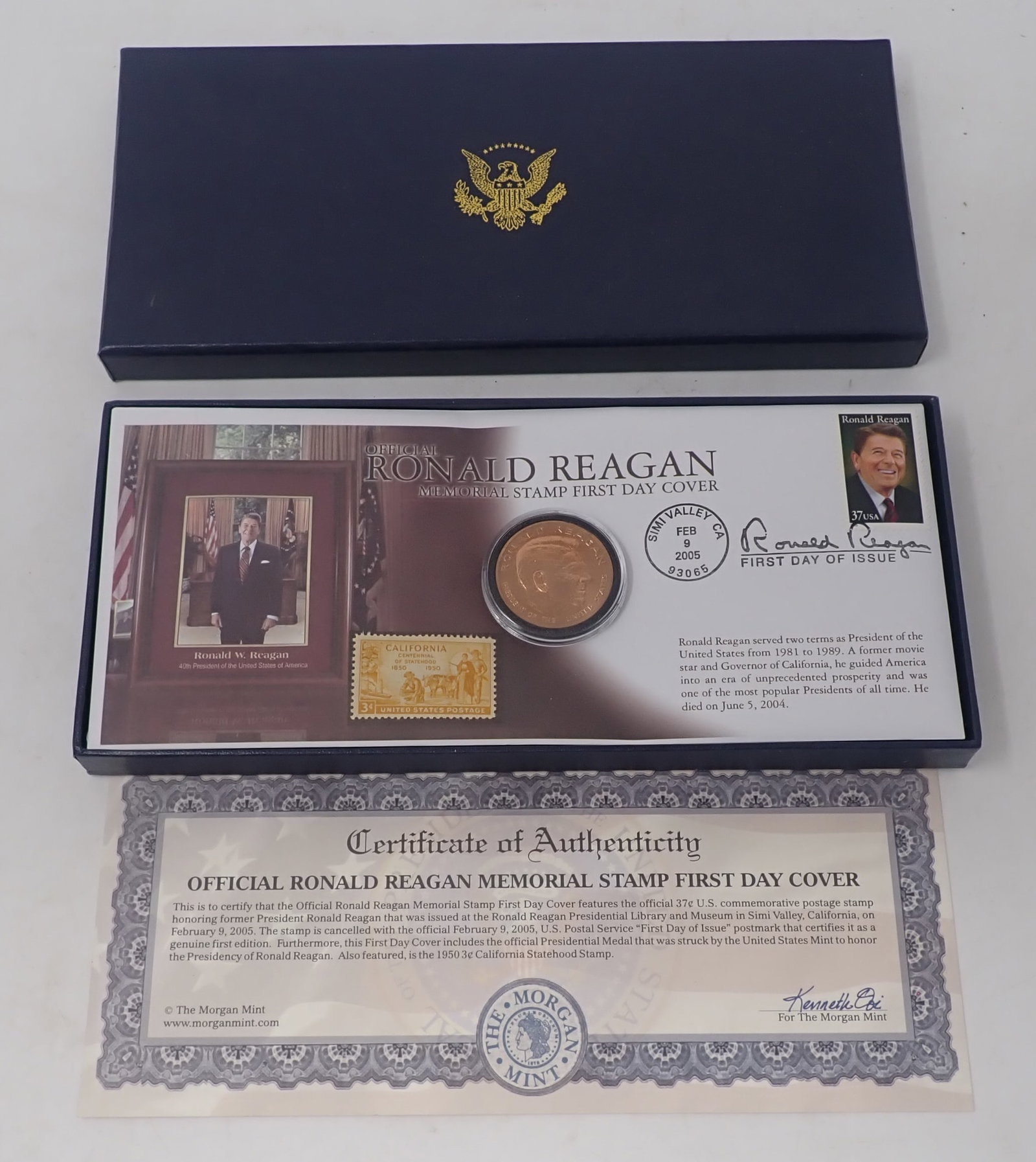 Ronald Reagan Memorial Stamp First Day Cover: Morgan Mint - Shipping available