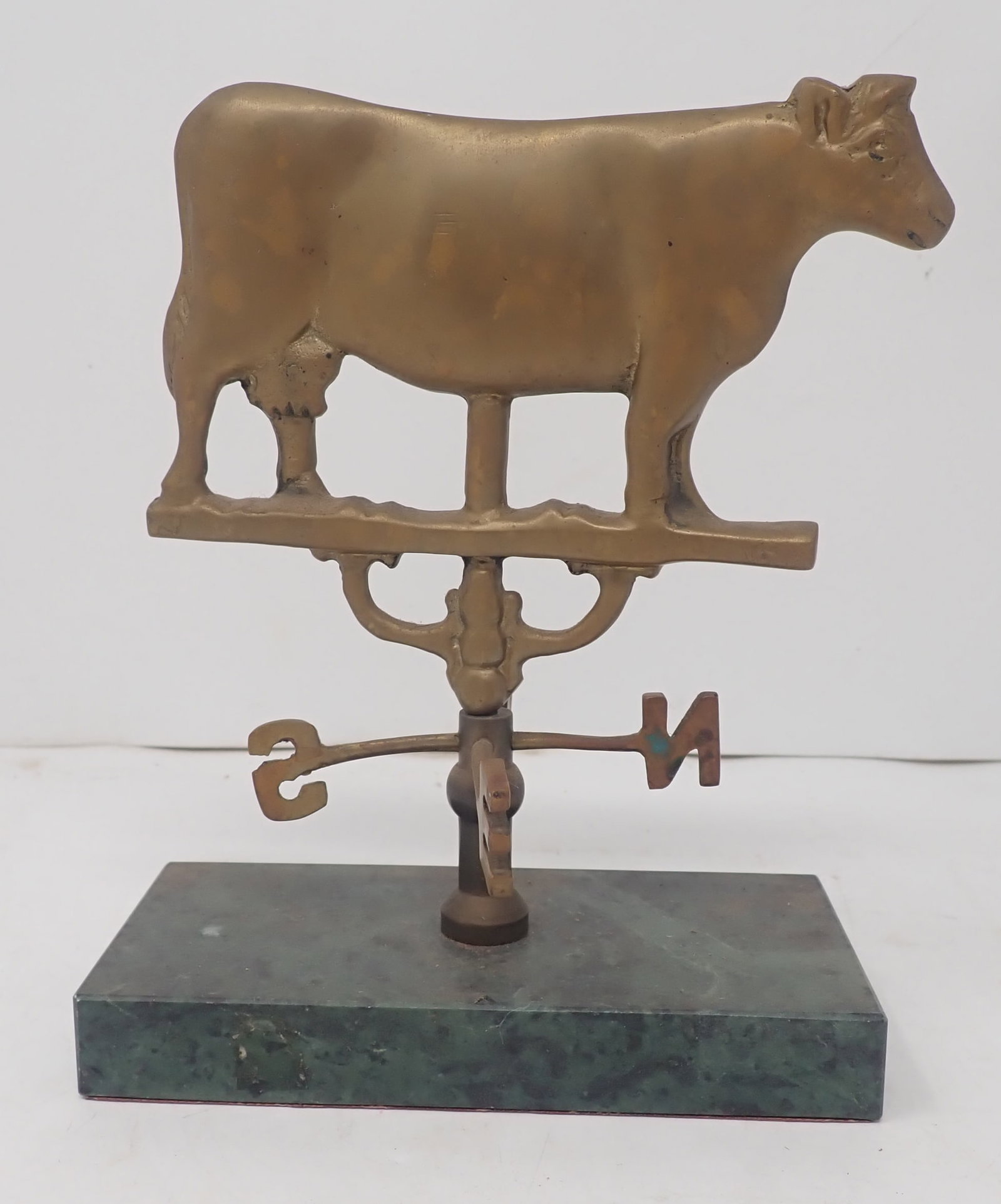 Osgma Brass Cow Weathervane: Apprx 6 1/4" tall. Shipping available