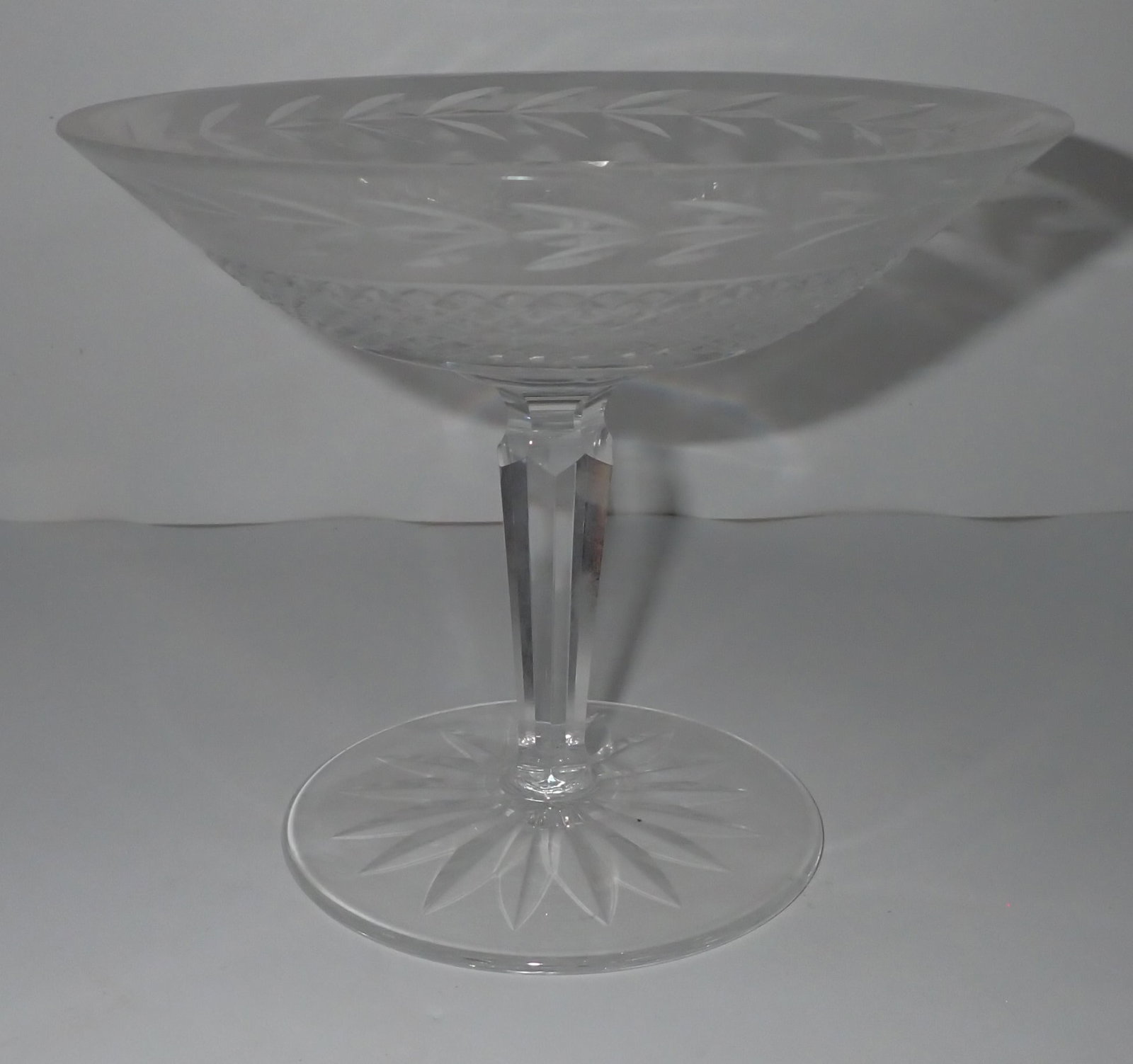 Waterford Glandmore Compote: Has watermark on bottom - Apprx 6" in diameter and 5 1/8" tall. Shipping available
