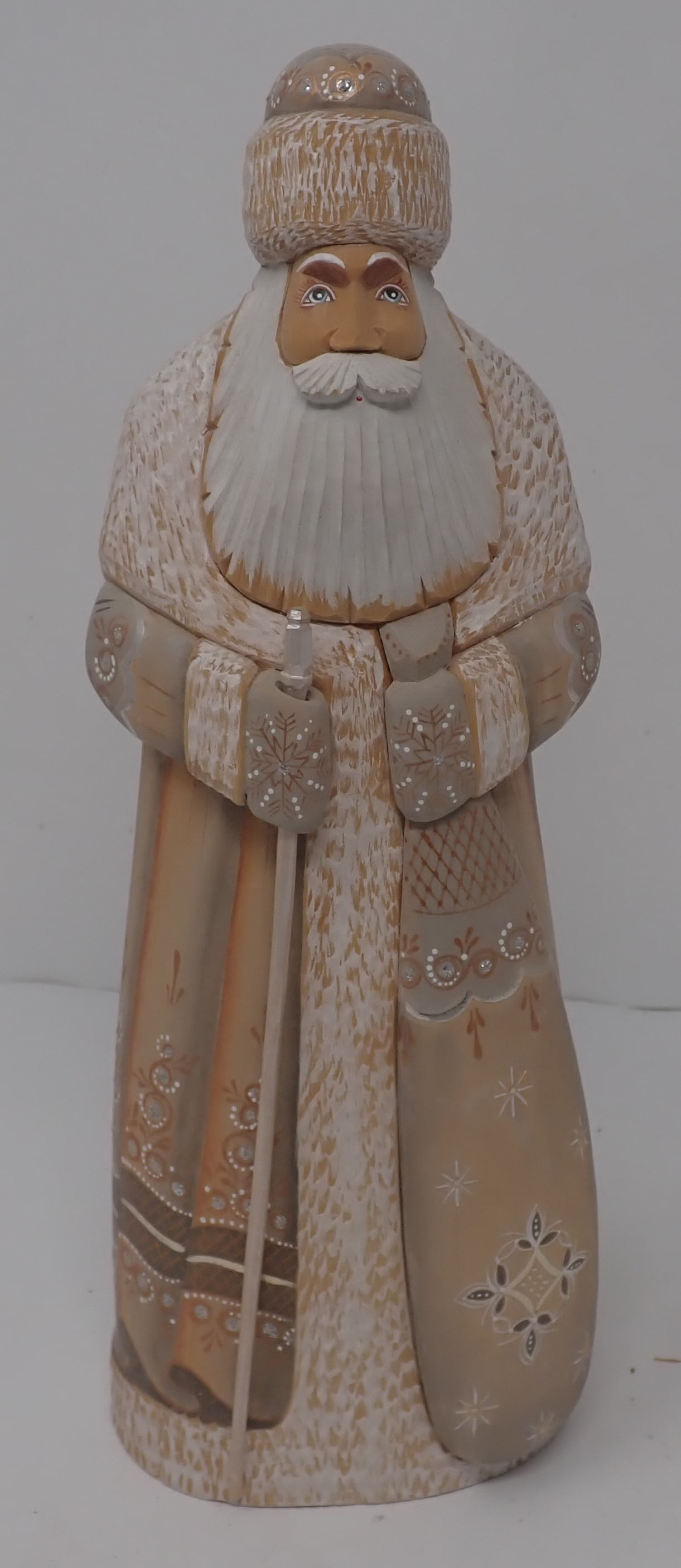 Russian Wooden Santa Sculpture Signed: Apprx 10 1/4" tall. Shipping available