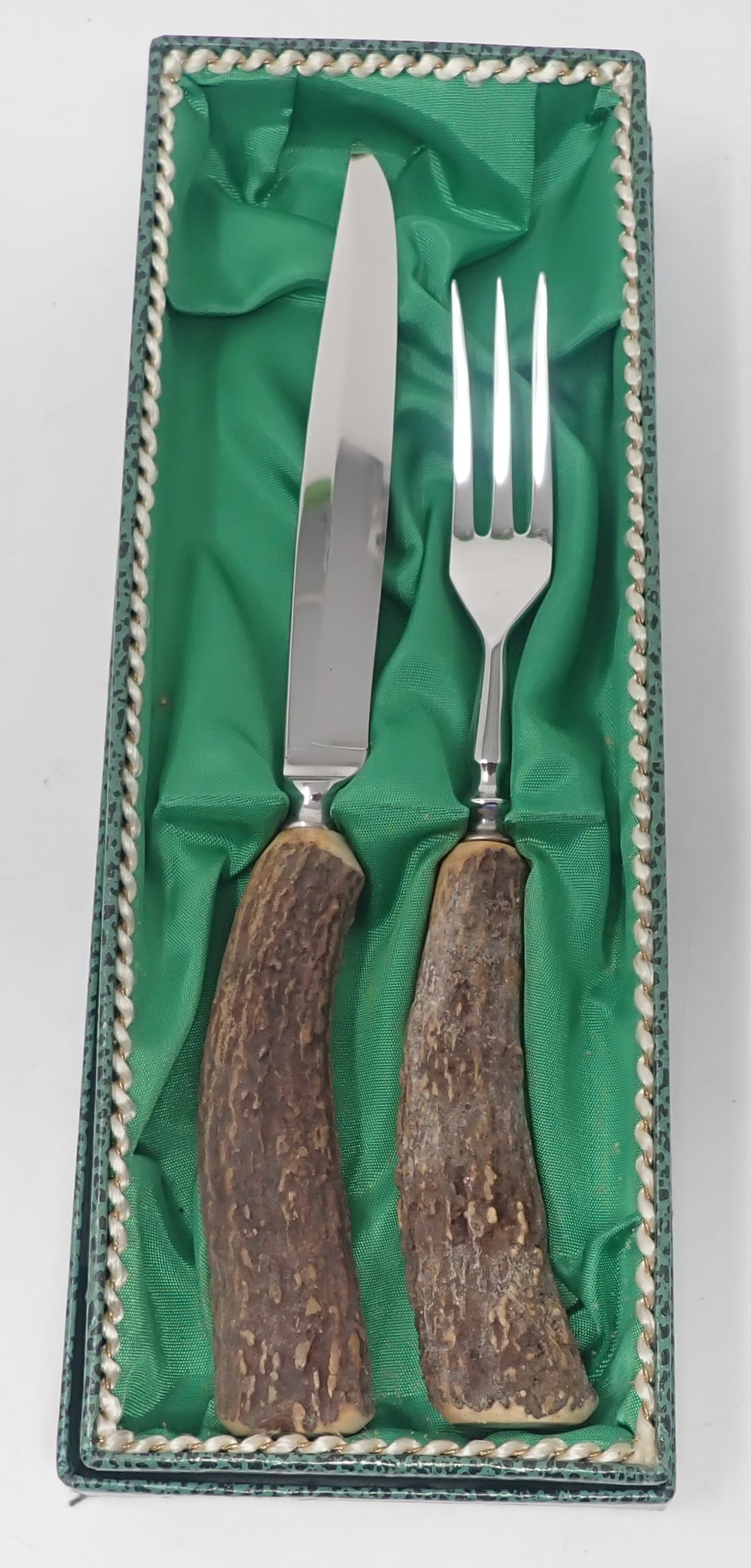 Baron Fork & Knife w/ Stag Handles: Knife is approx 9" long. Shipping available