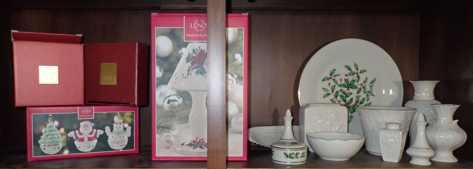 Lenox Chip & Dip, Vases, Candle Lamp, Christmas Ornaments, Misc: Shipping available ($35 handling charge, plus postage)