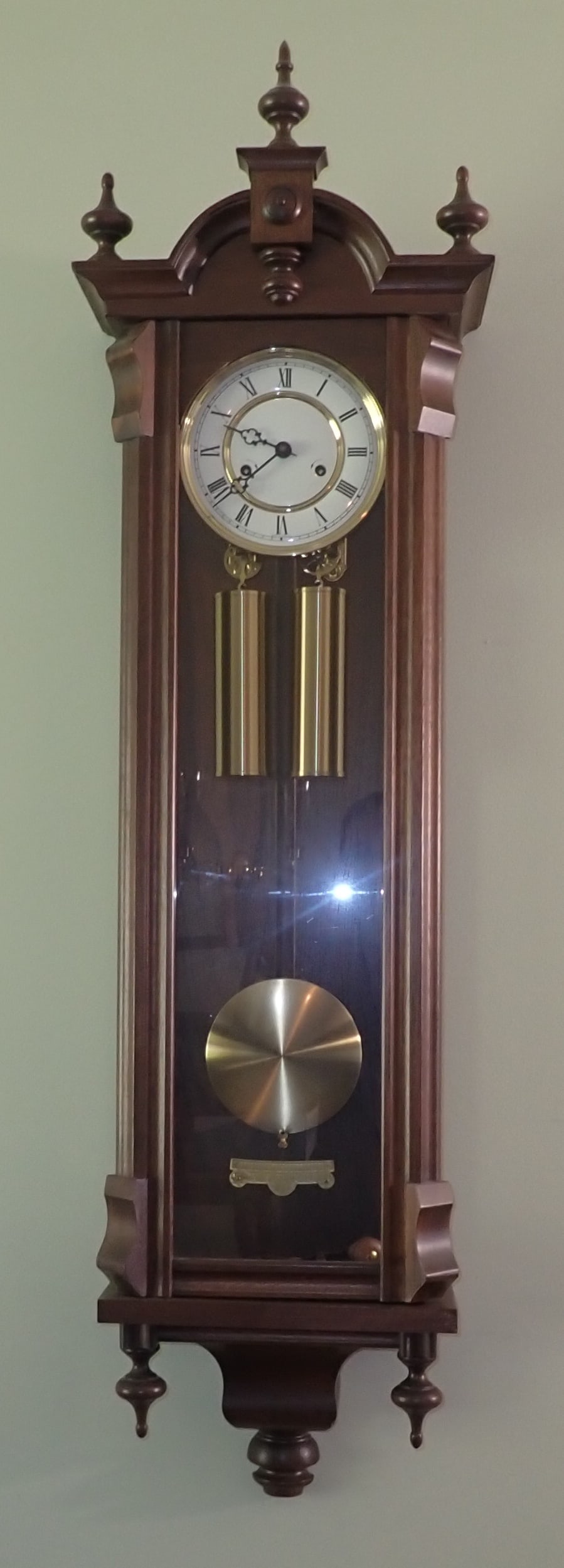 Vienna Regulator Style Clock: Approx 6 1/4" x 11 3/4" x 48" tall. NO IN HOUSE SHIPPING !