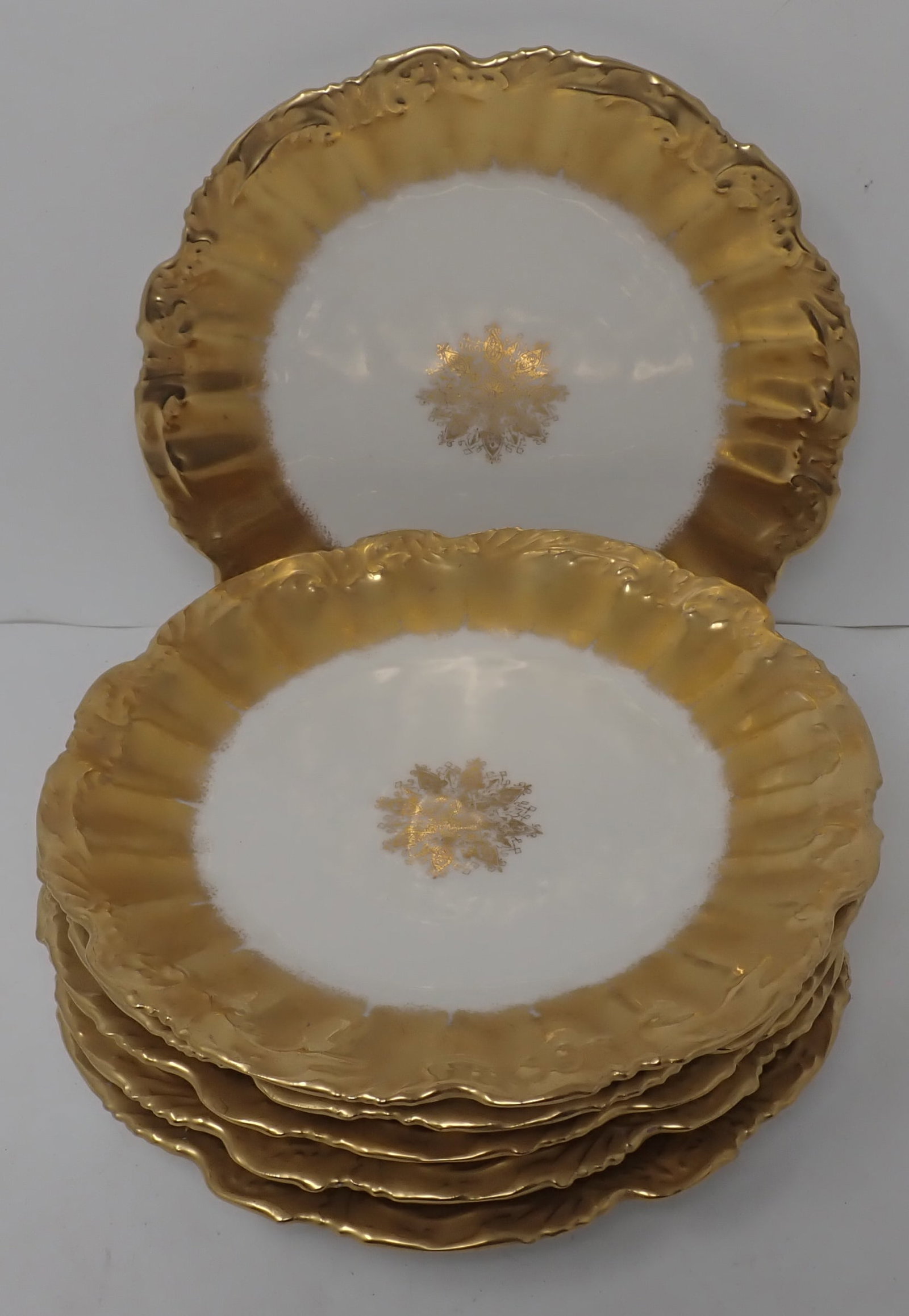 6 LS&S Limoges Gold Snowflake Porcelain Bread Plates: Approx 7 1/4" in diameter. Shipping available