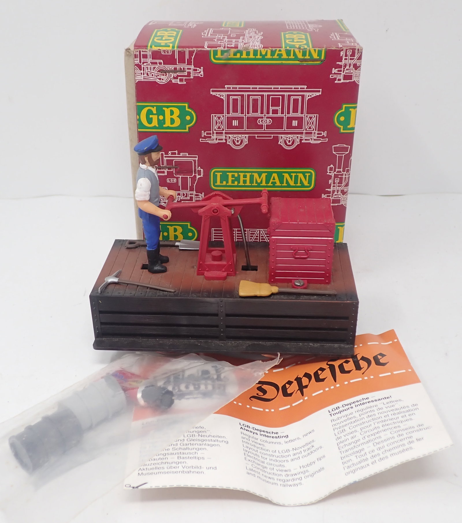 LGB Motorized Track Inspection Hand Car: Apprx 5 1/2" long. Shipping available