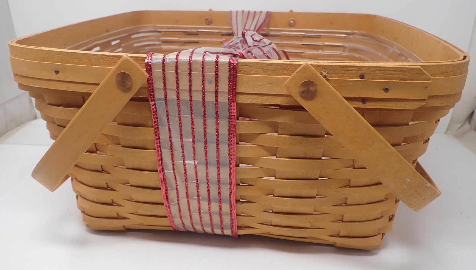 1998 Longaberger Basket: Apprx 15 1/8" x 15 1/2" x 7 1/2" tall. Shipping available