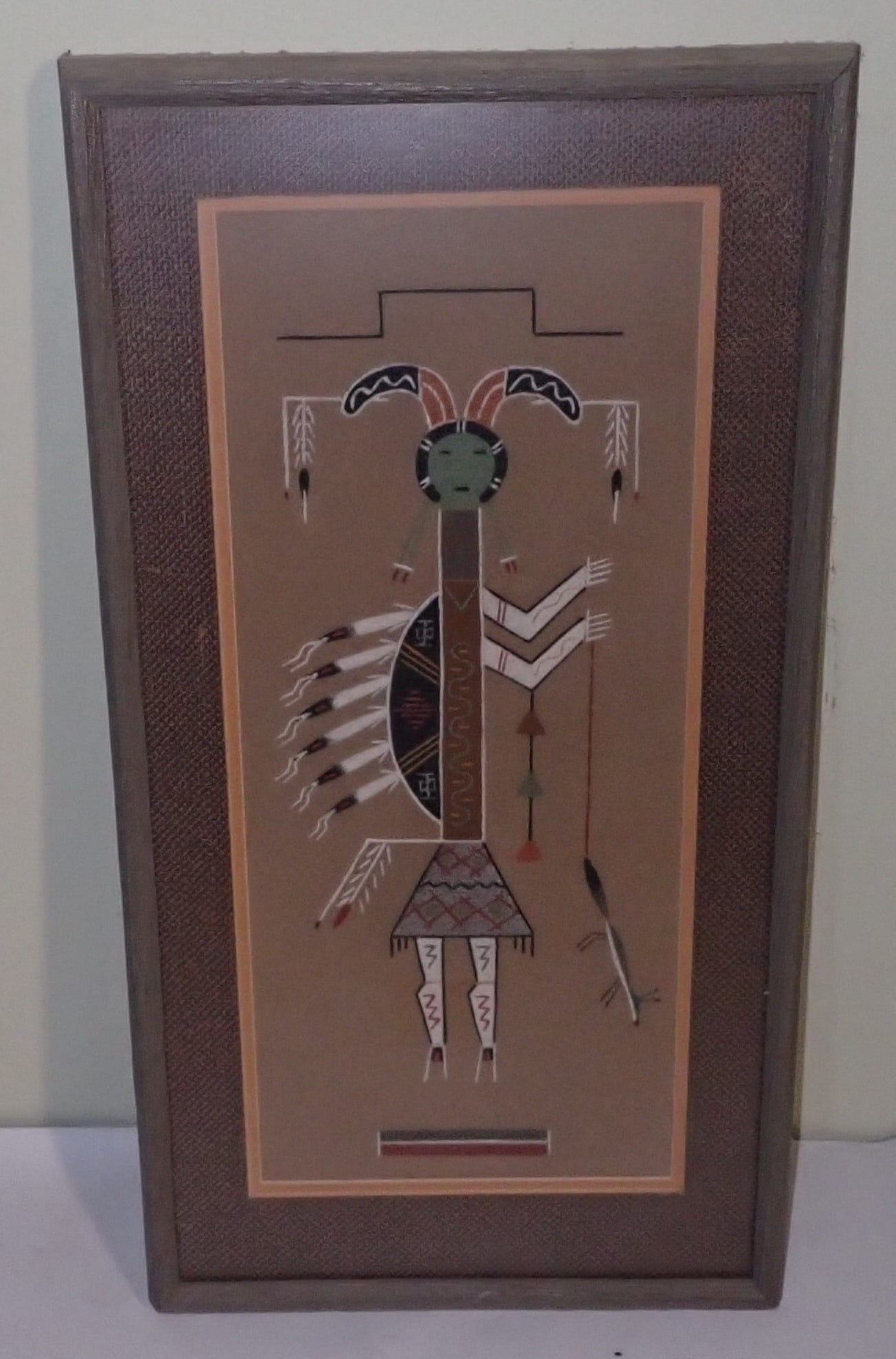 Navajo Sand Art Painting: Approx 12" x 22 3/4". Shipping available ($25 handling charge, plus postage)