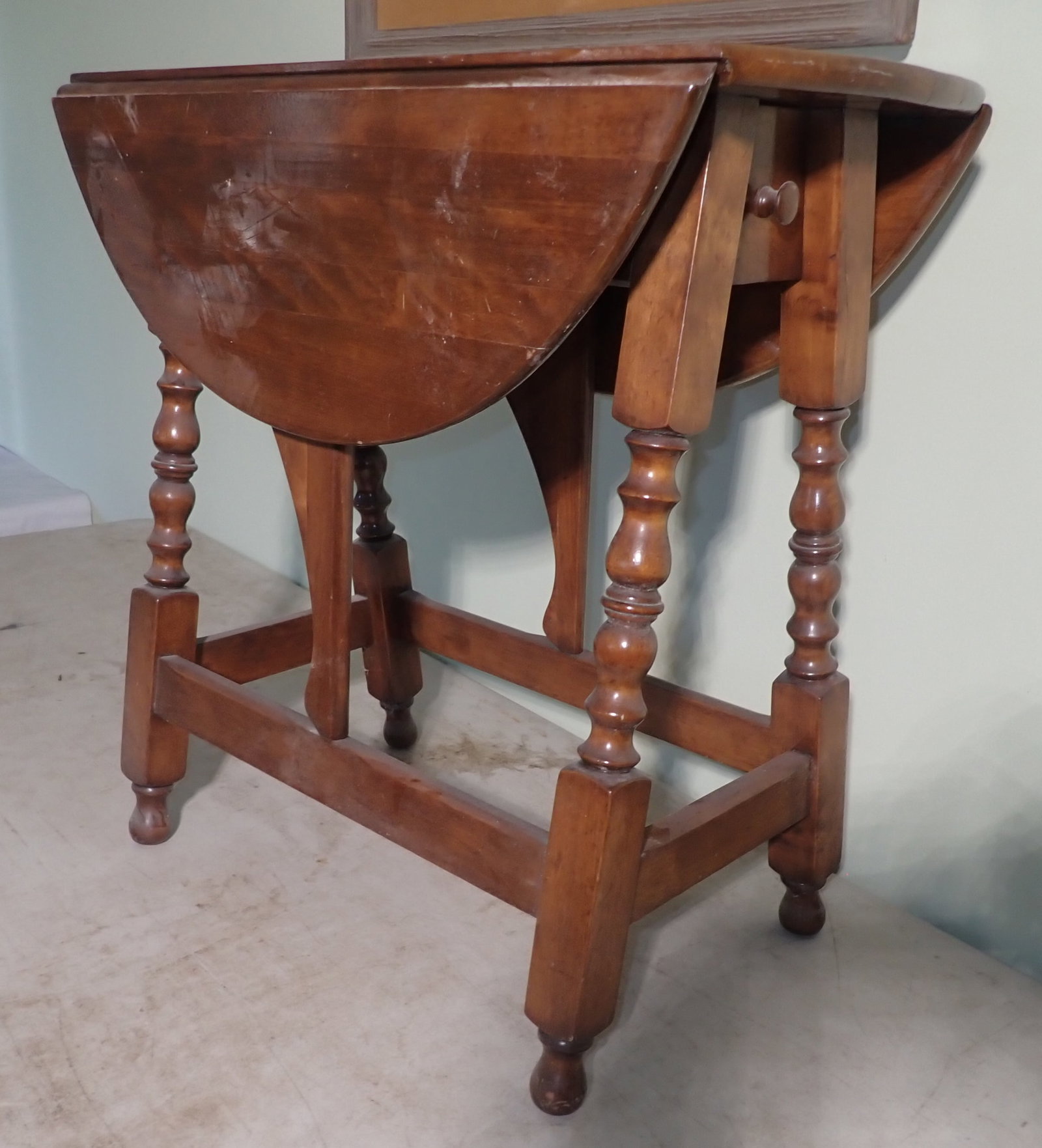 One Drawer Drop Leaf Table - 2