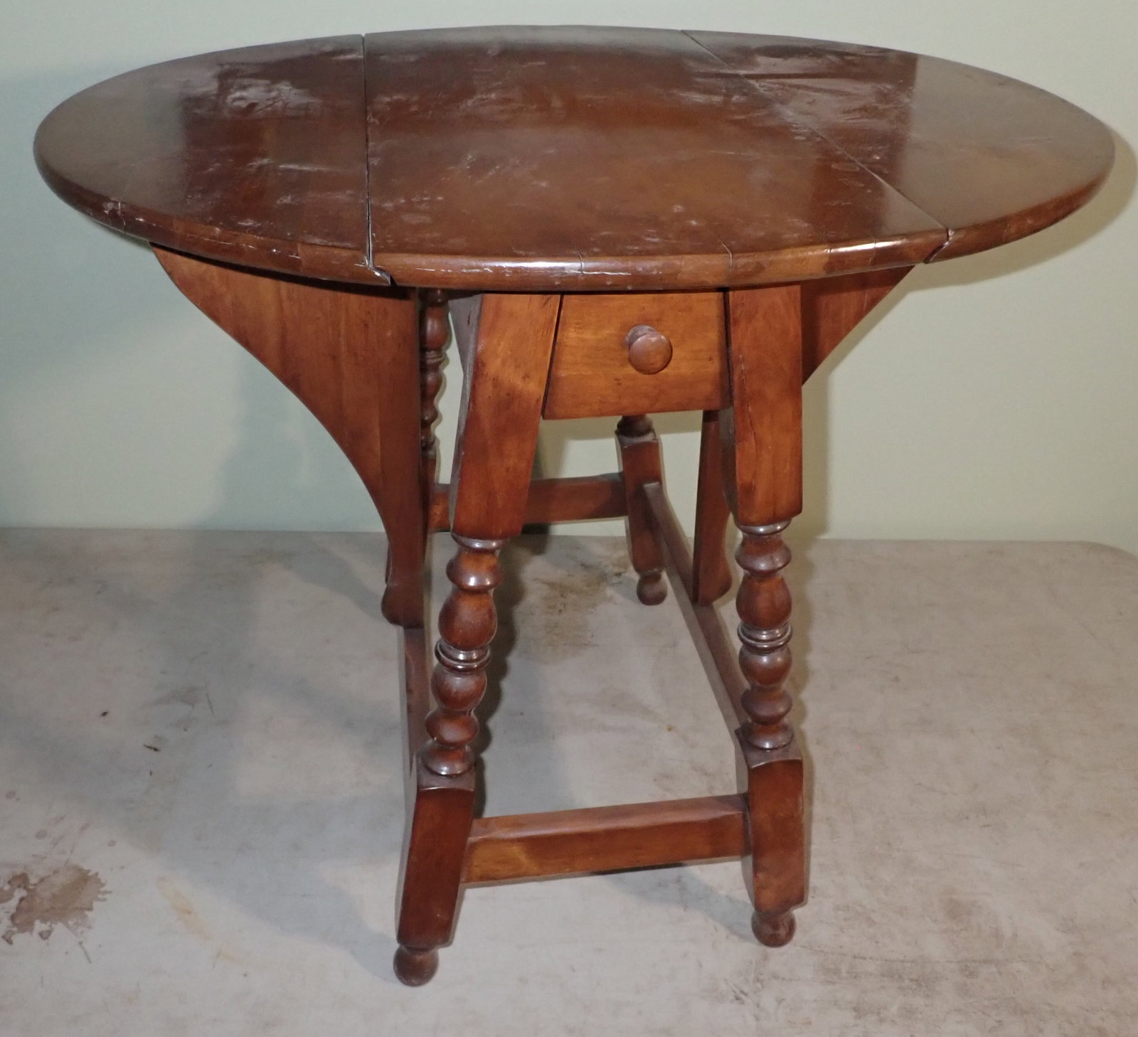One Drawer Drop Leaf Table - 5