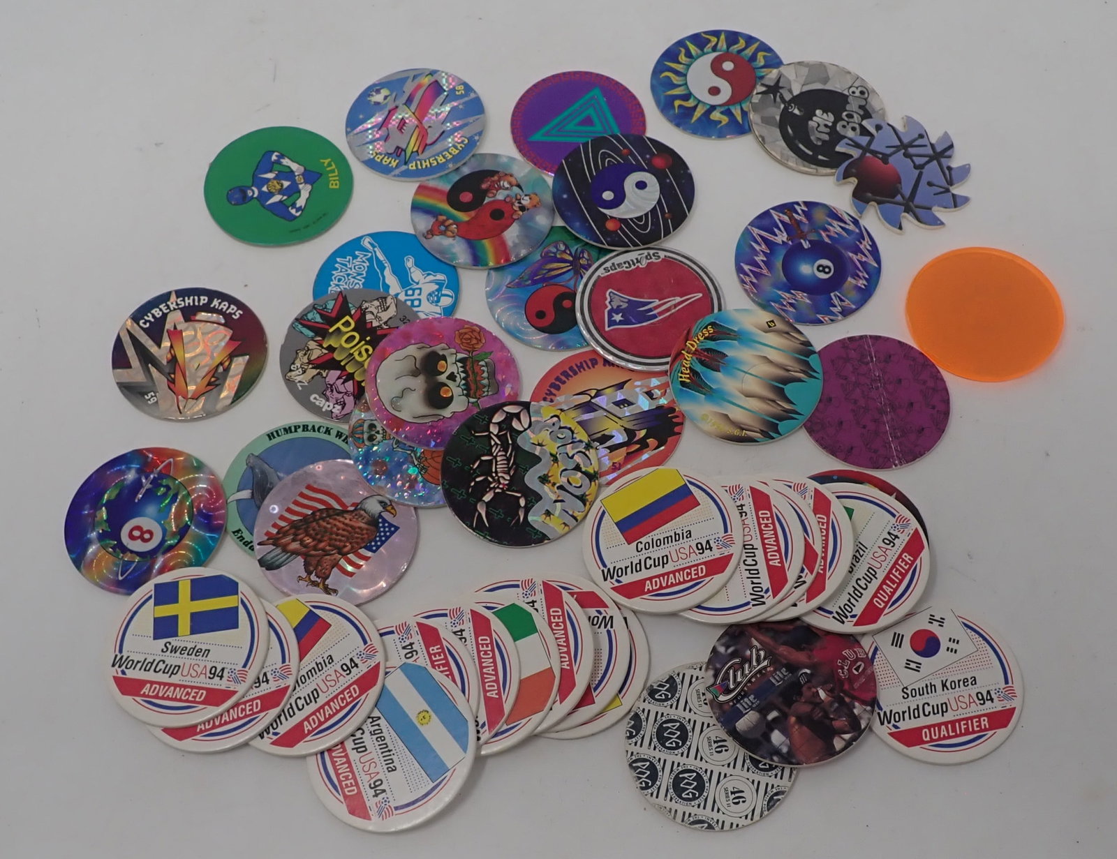 Pogs: Apprx 1 5/8" in diameter. Shipping available