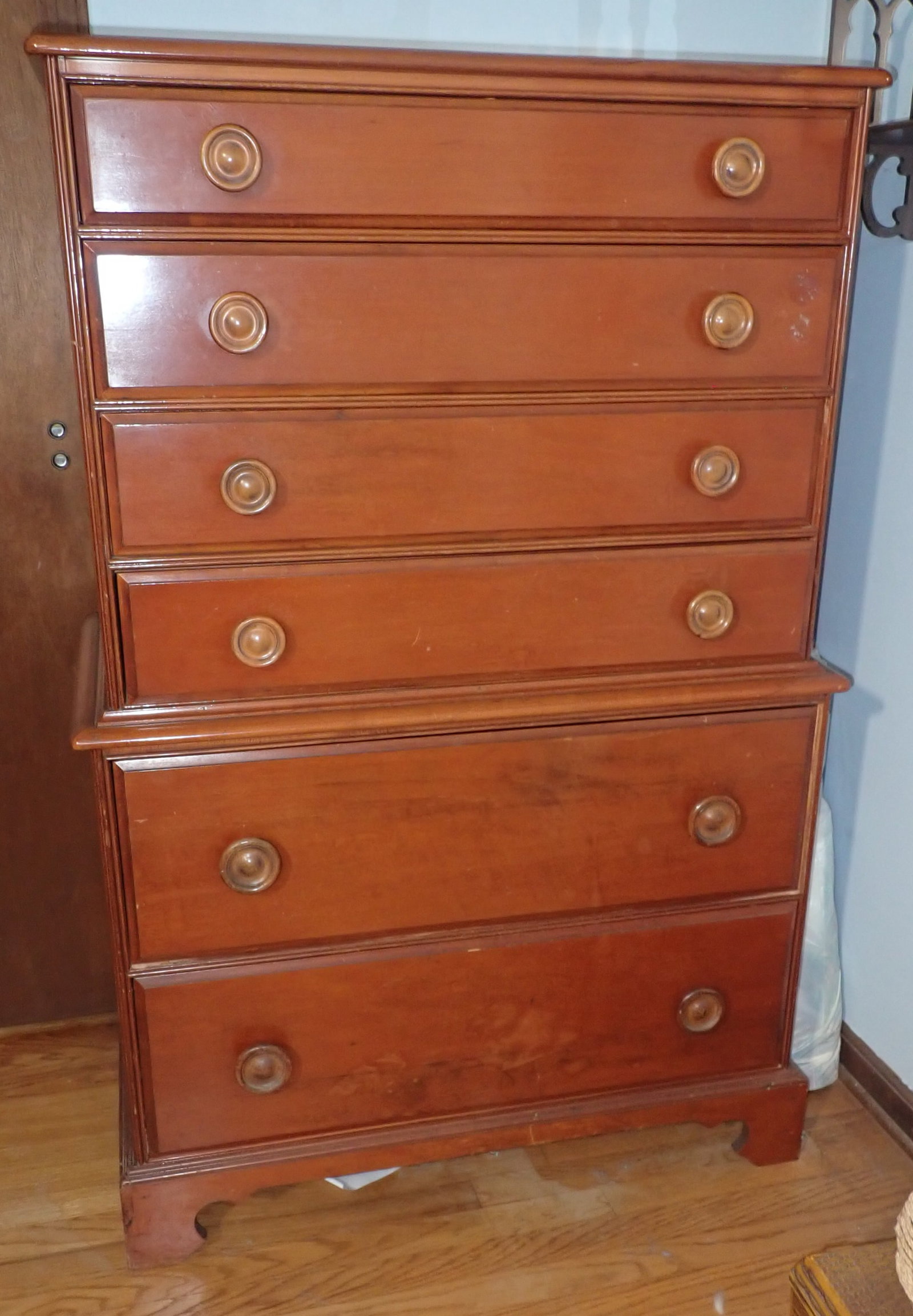 Maple Chest of Drawers: Apprx 19 3/4" x 35 3/4" x 54 1/8" tall. NO in house shipping ! Bring help to load !