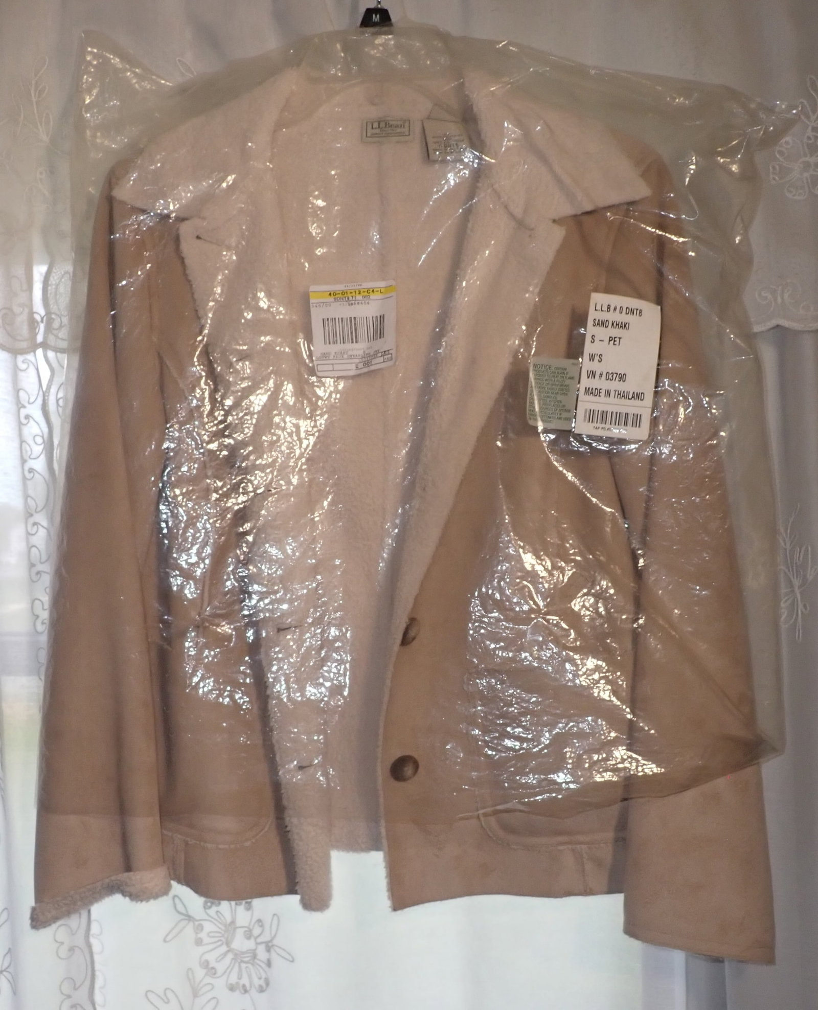 LL Bean Sand Khaki Faux Suede Jacket: Shipping available