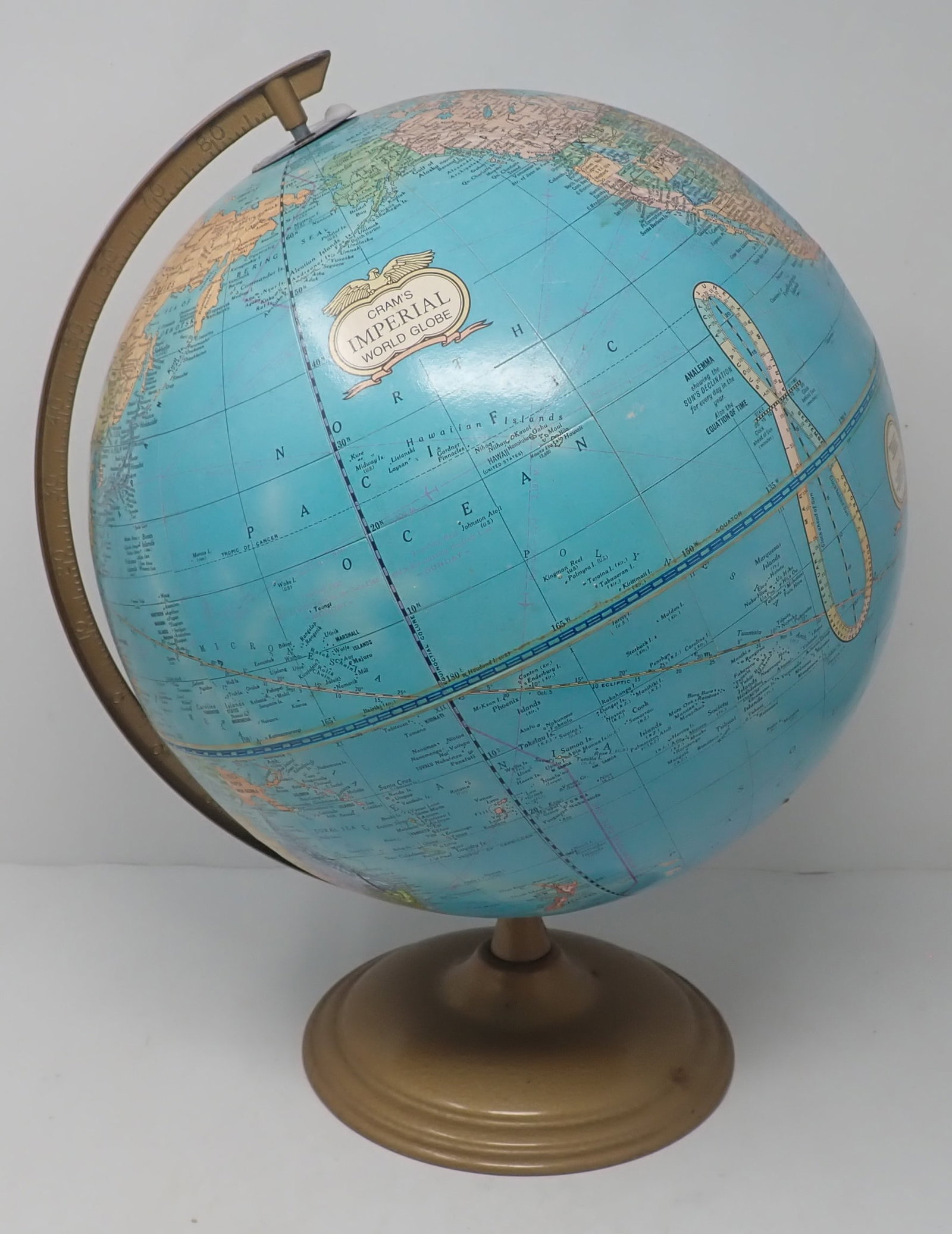 Cram's Imperial World Globe: Apprx 12" in diameter and 15 1/2" tall. Shipping available