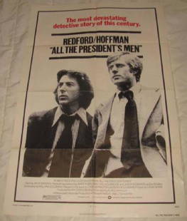 1976 Redford Hoffman Poster: This is approx. 27 1/4" x 41" In nice condition with creases from being folded when stored