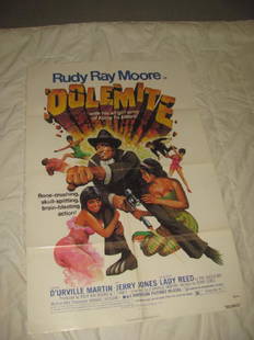 DOLEMITE D'URVILLE MARTIN POSTER: This is approx. 27" x 41" Has creases from being folded when stored. Copyright 1975 by Dimension Pictures. 75/150