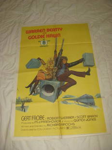WARREN BEATTY GOLDIE HAWN $ DOLLARS: This is approx. 27" x 41" Has creases from being folded when stored. Copyright 1971 Columbia Pictures 71/355