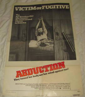 ABDUCTION GREGORY ROZAKIS POSTER: This is approx. 27" x 41" Has creases from being folded when stored. Has some stainging, a little damage on bottom right corner. Copyright Venture Distribution. 75/253