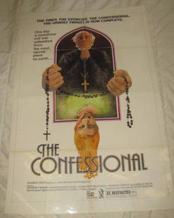 THE CONFESSIONAL ANTHONY SHARP POSTER: This is approx. 27" x 41" Has creases from being folded when stored.