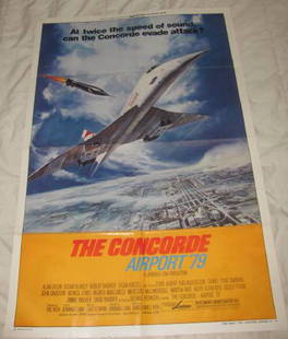 THE CONCORD AIRPORT '79 MOVIE POSTER: This MOVIE POSTER is approx. 27" x 41" Has creases from being folded when stored.