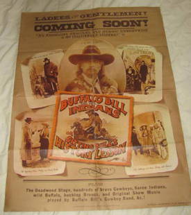 BUFFALO BILLS AND THE INDIANS POSTER: This Movie Poster is approx. 30" x 40" Has creases from being folded when stored. Copyright 1979 by United Artists