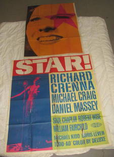 STAR RICHARD CRENNA: This Movie Poster is 2 PIECES. Missing some other sheets. Has wear and holes.