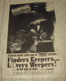 RAWFARE ANNE CHAPMAN POSTER: This Movie Poster is approx. 27" x 41" Has creases from being folded when stored. Miner staining on edge.