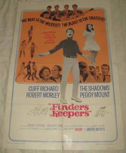 FINDERS KEEPERS THE SHADOWS POSTER: This Movie Poster is approx. 27" x 41" Has creases from being folded when stored.Has tears and holes in it.
