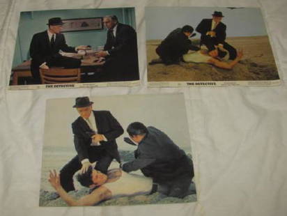 3 DETECTIVE LOBBY CARDS: You are getting all 3 in this lot. They are approx. 8" x 10". May have some wear on edges.