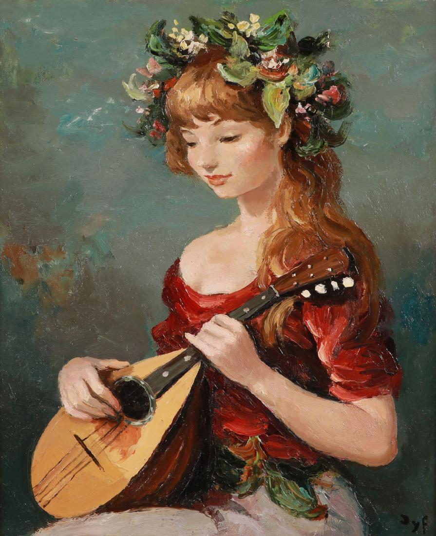 Marcel Dyf 1899-1985 (French): **Marcel Dyf 1899-1985 (French) Claudine a la mandoline, 1965 oil on canvas 55 x 46 cm (21 x 18 in.) signed lower right Other Notes: Claudine Dyf has kindly confirmed the authenticity of this work. Th