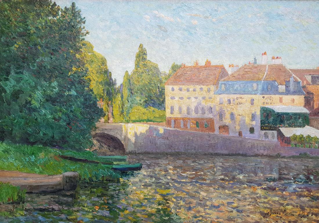 Maxime Maufra 1861-1918 (French): **Maxime Maufra 1861-1918 (French) Le coin du pont, l'Isle Adam, 1901 oil on canvas 57 x 81 cm (22 x 32 in.) signed and dated lower right Provenance: Durand Ruel PH2976-Inv 6611 (label on the reverse)