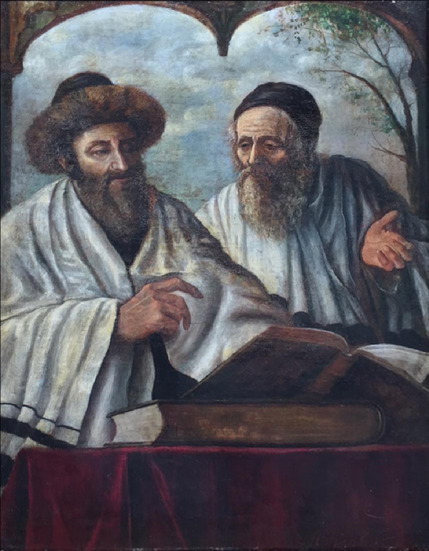 After Moritz Daniel Oppenheim 1800-1882 (German): After Moritz Daniel Oppenheim 1800-1882 (German) Two orthodox scholars studying the Gemara oil on canvas 39 x 30 cm (15 x 12 in.) signed lower right Other Notes: Location: Israel. For estimated delive