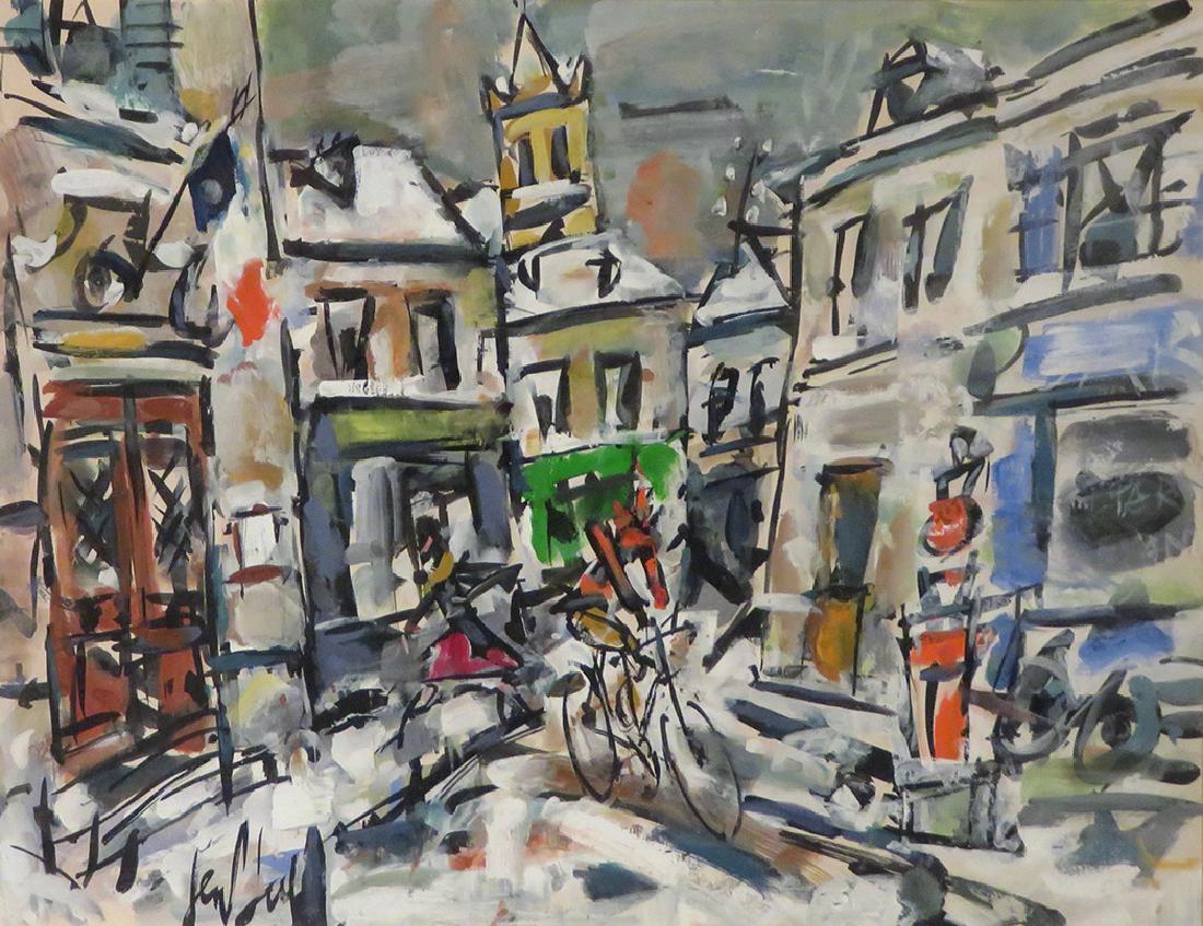 Gen Paul 1895-1975 (French): **Gen Paul 1895-1975 (French) Street view with figures gouache on paper 50 x 65 cm (20 x 25 in.) signed lower left Other Notes: Location: Israel. For estimated delivery time please contact us Conditio