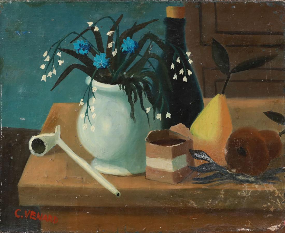 Claude Venard 1913-1999 (French): **Claude Venard 1913-1999 (French) Still life with pipe oil on canvas 33 x 41 cm (13 x 16 in.) signed lower left Other Notes: Location: Israel. For estimated delivery time please contact us. Condition