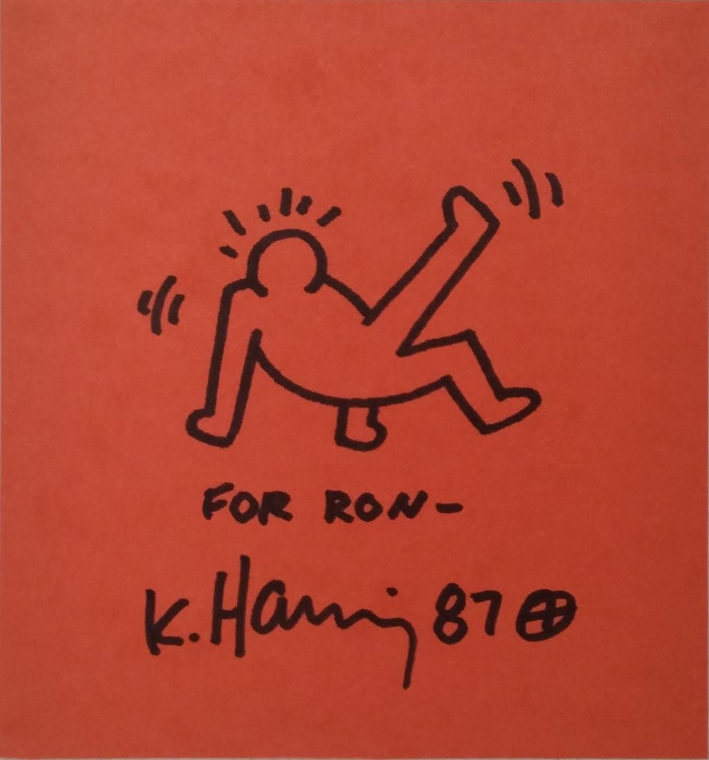 Keith Haring 1958-1990 (American) Untitled, 1987 black: **Keith Haring 1958-1990 (American) Untitled, 1987 black marker on cardboard 11 x 11 cm (4 x 4 in.) signed, dated and inscribed 'for Ron' lower center Provenance: Private Collection, Pittsburgh. Other