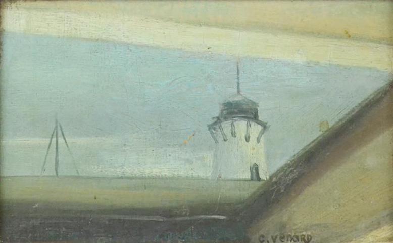 Claude Venard 1913-1999 (French) Lighthouse oil on: ** Claude Venard 1913-1999 (French) Lighthouse oil on canvas 14 x 22 cm (5 x 9 in.) signed lower right Other Notes: Location: Israel. For estimated delivery time please contact us. Condition report av