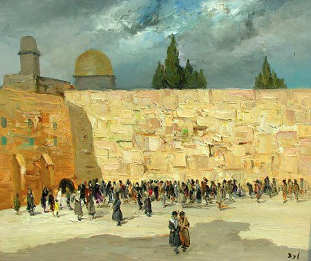Marcel Dyf: Western wall, 1967, oil on canvas, 60 X 73 cm., signed lower right,