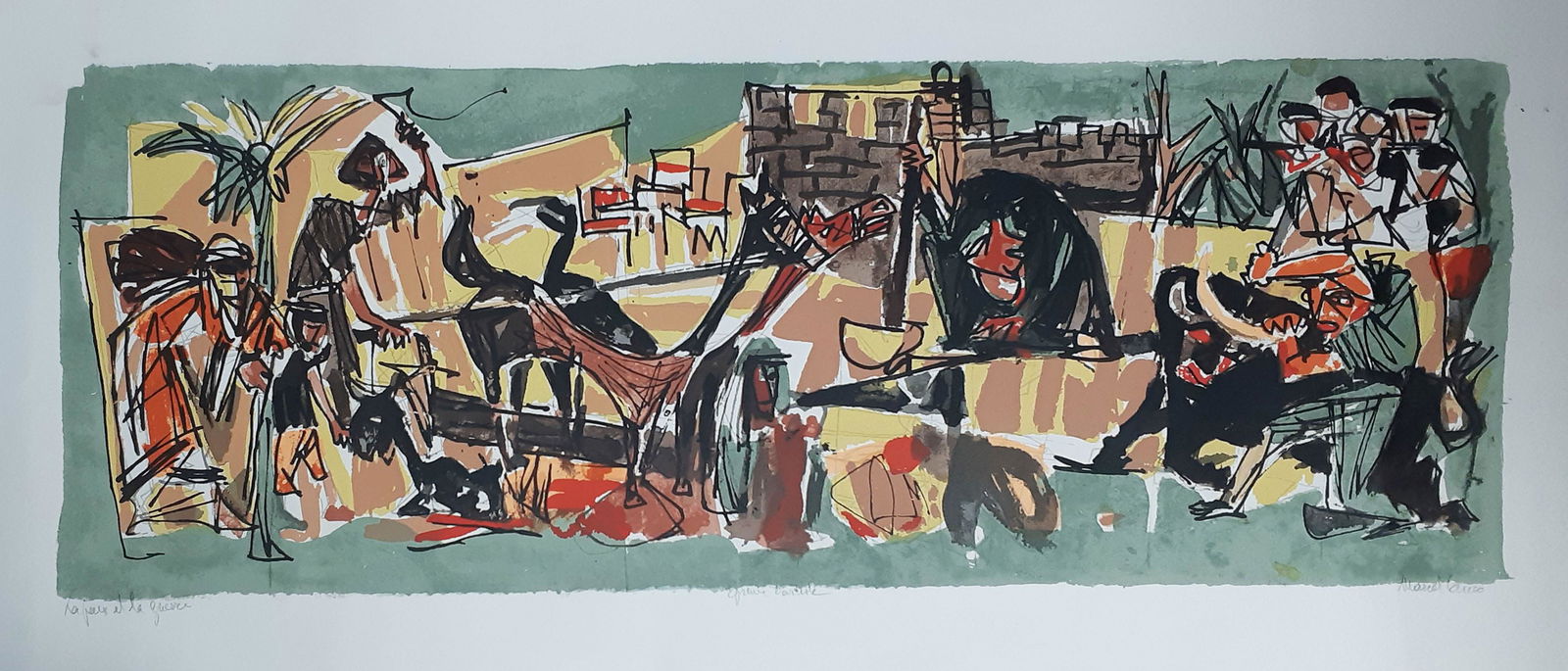 Marcel Janco 1895-1984 (Israeli) Workers lithograph (1 of 1)
